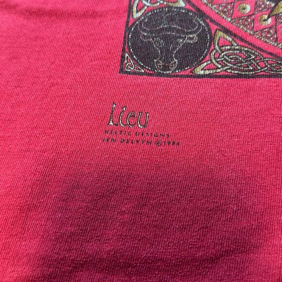 Vintage 90s Keltic Designs By Jen Delyth - 1994 Red Shirt - XL - Picture 4 of 5
